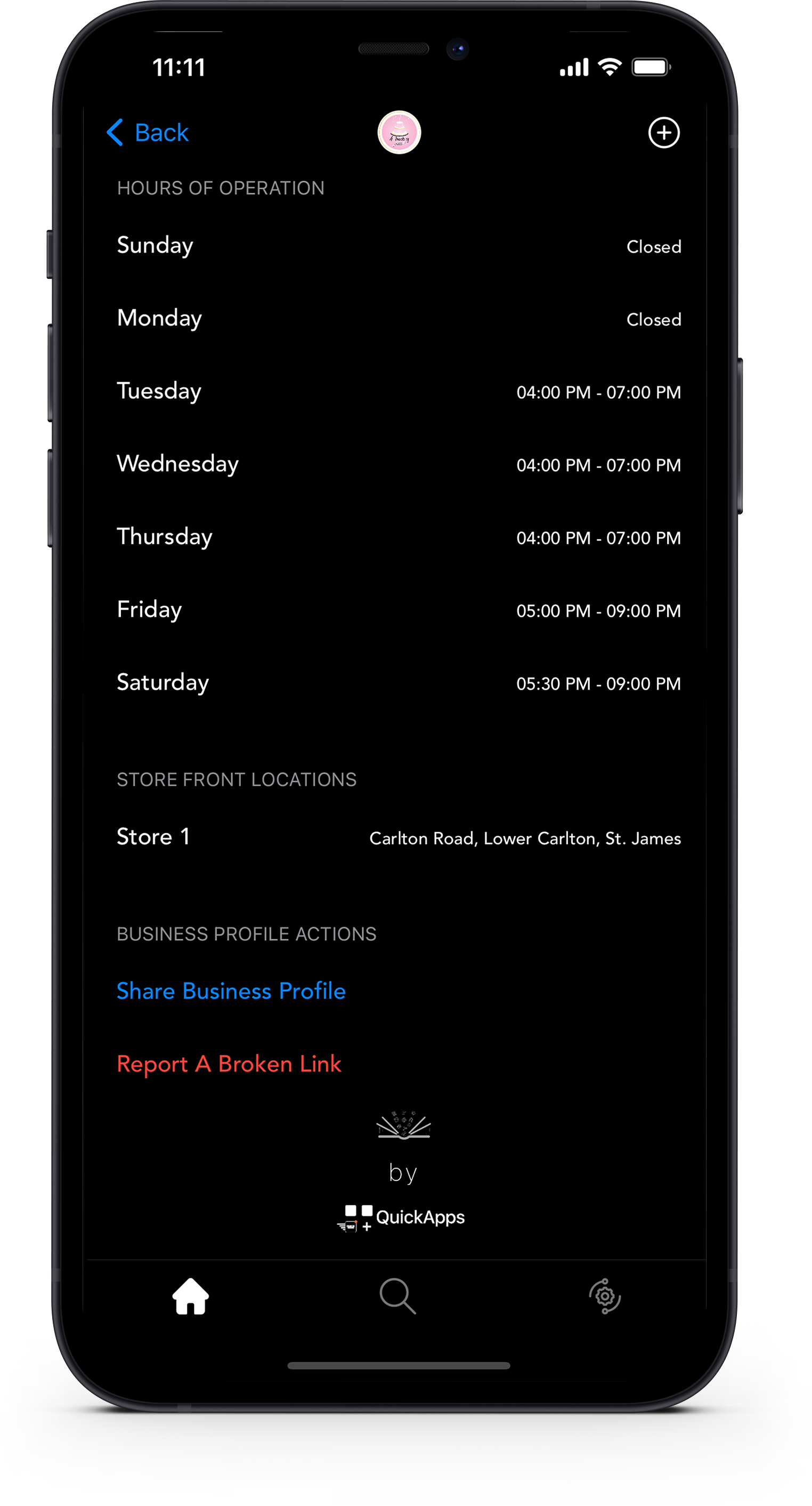 more information app screenshot